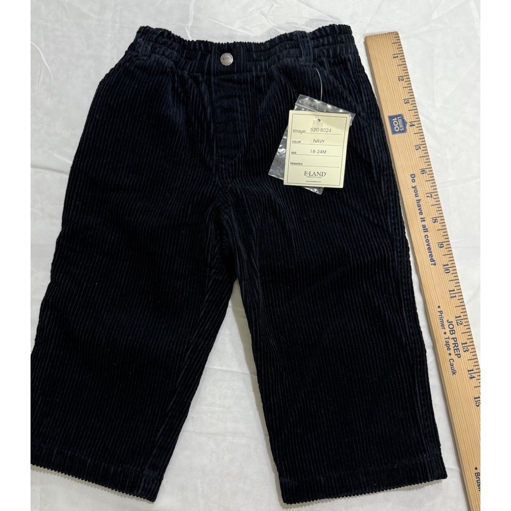 ELand Corduroy Navy Pants Size 18-24 Months Pull On Boys Girls 100% Cotton - Picture 6 of 11